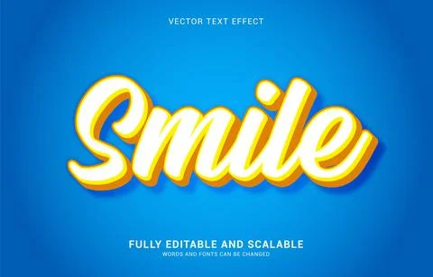 Editable text effect, Smile style Stock Illustration
