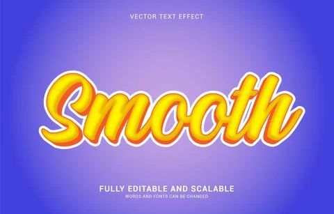 Editable text effect, Smooth style Stock Illustration