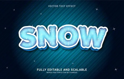 Editable text effect, Snow style Stock Illustration
