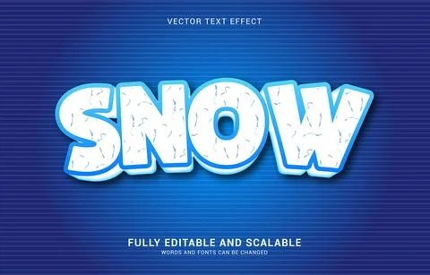 Editable text effect, Snow style Stock Illustration
