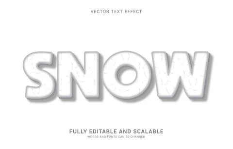 Editable text effect, Snow style Stock Illustration