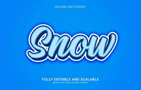 Editable text effect, Snow style Stock Illustration