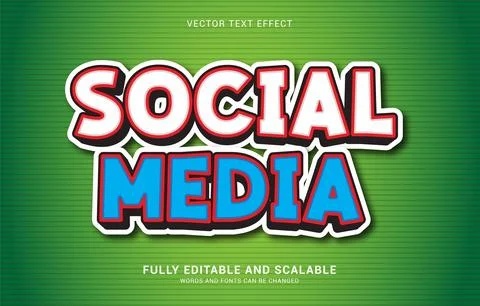 Editable text effect, Social Media style Stock Illustration
