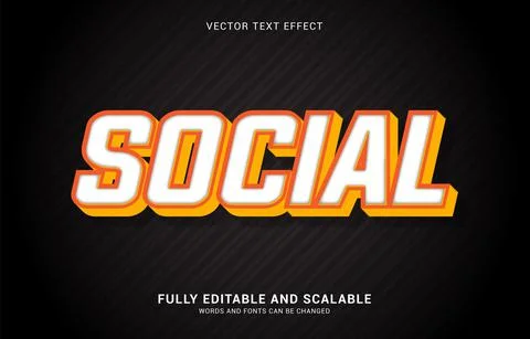 Editable text effect, Social style Stock Illustration