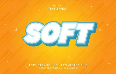 Editable text effect, Soft style Stock Illustration
