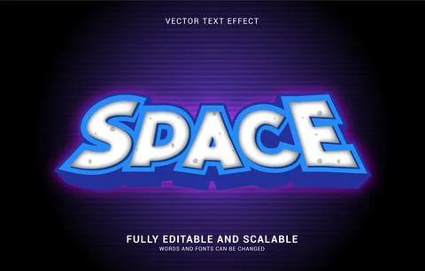 Editable text effect, Space style Stock Illustration