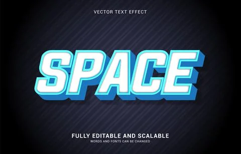 Editable text effect, Space style Stock Illustration
