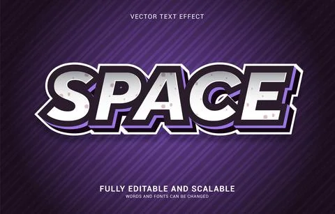 Editable text effect, Space style Stock Illustration