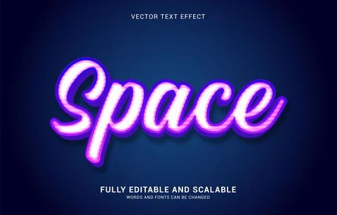 Editable text effect, Space style Stock Illustration
