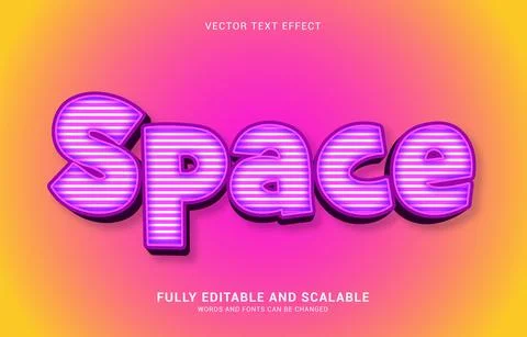 Editable text effect, Space style Illustrazione stock