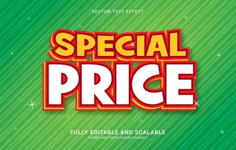 Editable text effect, Special Price style Stock Illustration