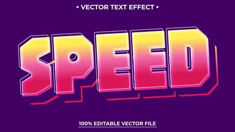 Editable text effect Speed 3d Cartoon template Gradient style Stock Illustration