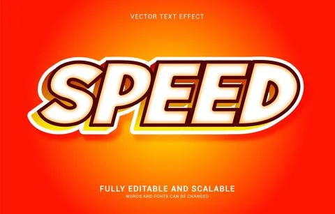 Editable text effect, Speed style Stock Illustration