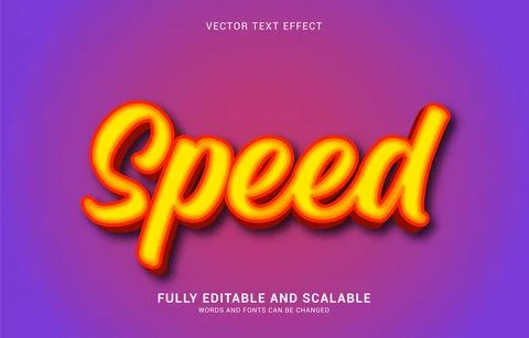 Editable text effect, Speed style Stock Illustration