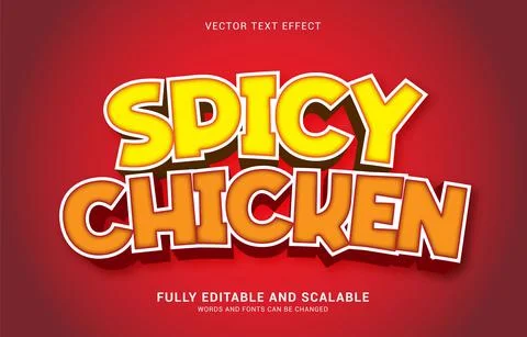Editable text effect, Spicy Chicken style Stock Illustration