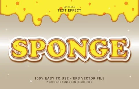 Editable text effect, Sponge Cake style Stock Illustration
