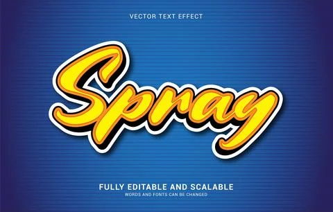 Editable text effect, Spray style Illustrazione stock
