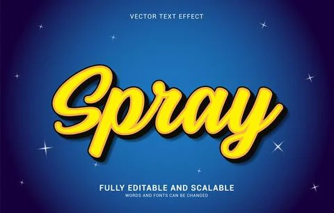 Editable text effect, Spray style Stock Illustration