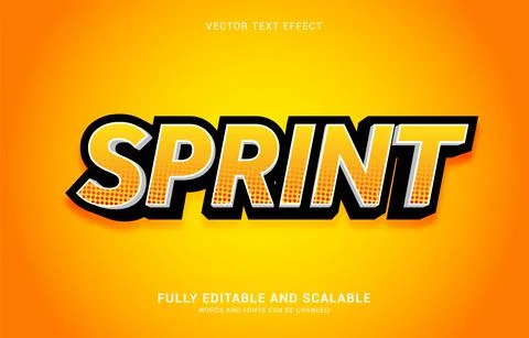 Editable text effect, Sprint style Stock Illustration