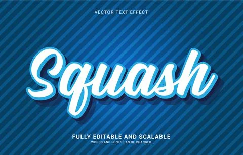 Editable text effect, Squash style Illustrazione stock