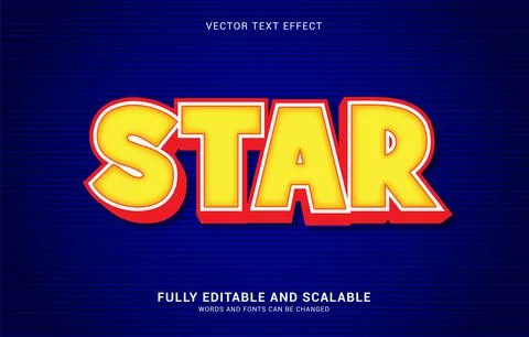 Editable text effect, Star style Stock Illustration