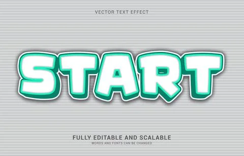 Editable text effect, Start style Stock Illustration