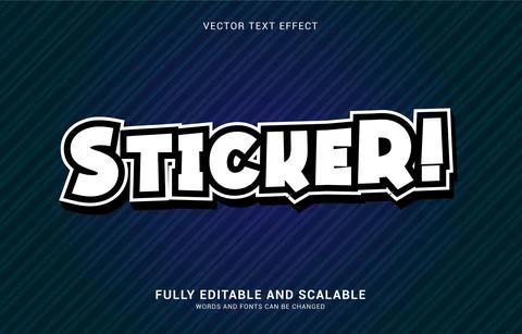 Editable text effect, Sticker style Stock Illustration