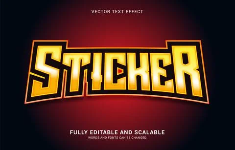 Editable text effect, Sticker style Stock Illustration