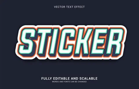 Editable text effect, Sticker style Stock Illustration
