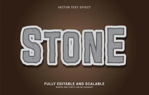 Editable text effect, Stone style Stock Illustration