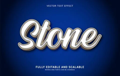 Editable text effect, Stone style Stock Illustration