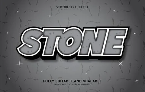 Editable text effect, Stone style Stock Illustration