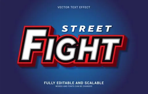 Editable text effect, Street Fight style Stock Illustration