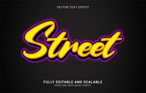 Editable text effect, Street style Stock Illustration
