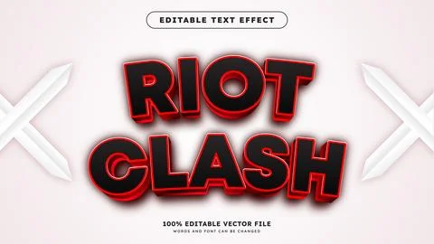 Editable Text Effect Strong Bold Black and Red Text Style イラスト素材