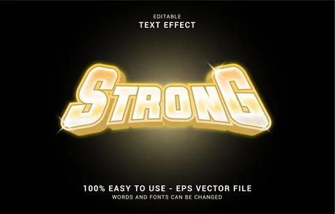 Editable text effect, Strong Gold style Stock Illustration