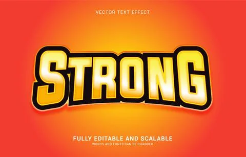 Editable text effect, Strong style Stock Illustration