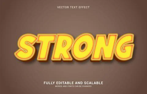 Editable text effect, Strong style Stock Illustration