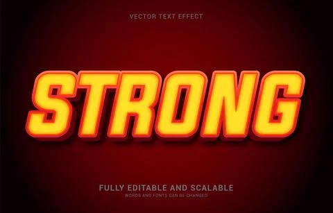 Editable text effect, Strong style Stock Illustration