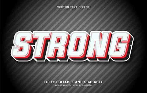 Editable text effect, Strong style Stock Illustration