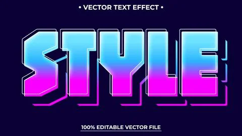 .Editable text effect Style 3d Cartoon template Gradient style Stock Illustration