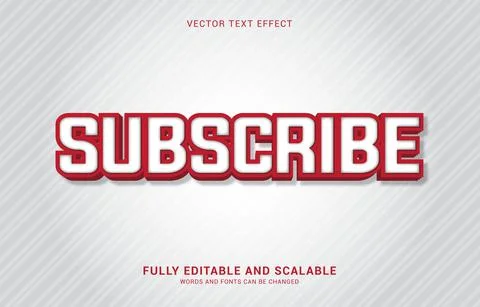Editable text effect, Subscribe style Stock Illustration