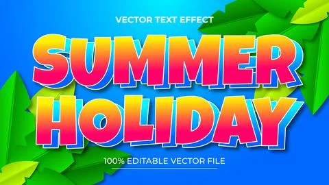 Editable text effect Summer cartoon style template 3d イラスト素材