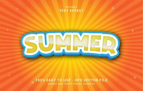 Editable text effect, Summer style Stock Illustration