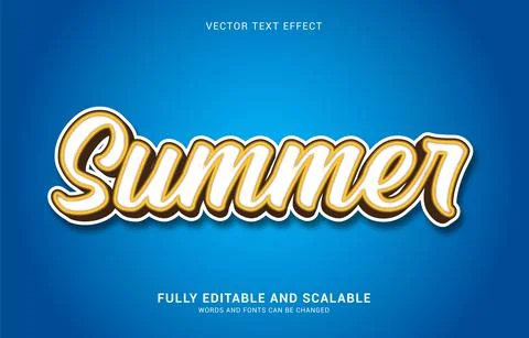 Editable text effect, Summer style Stock Illustration