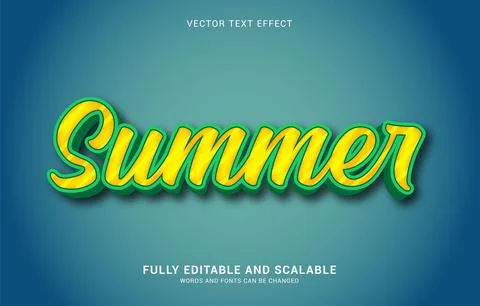 Editable text effect, Summer style Stock Illustration