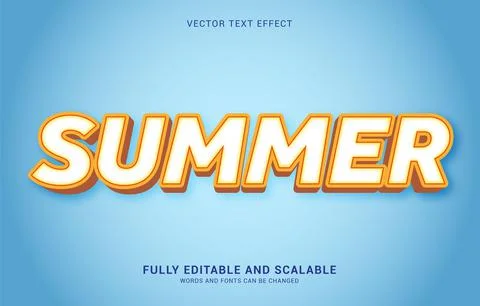 Editable text effect, Summer style Stock Illustration