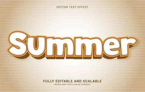 Editable text effect, Summer style Illustrazione stock