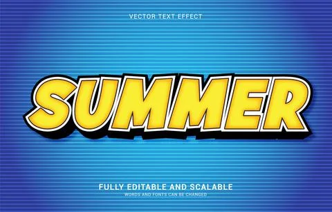 Editable text effect, Summer style Stock Illustration