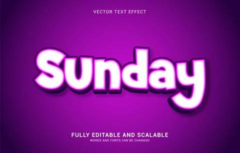 Editable text effect, Sunday style Stock Illustration
